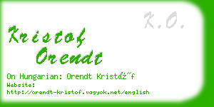 kristof orendt business card